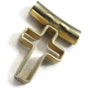 Slider Cross Gold Tone Charm Pendant Patina Vintage